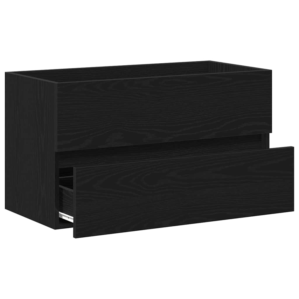 Sink Cabinet Black Oak 80x38,5x45 cm Engineered Wood