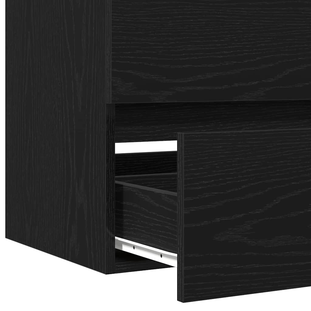 Sink Cabinet Black Oak 90x38,5x45 cm Engineered Wood