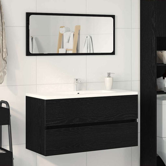 vidaXL Sink Cabinet Black Oak 90 x 38.5 x 45 cm Engineered wood