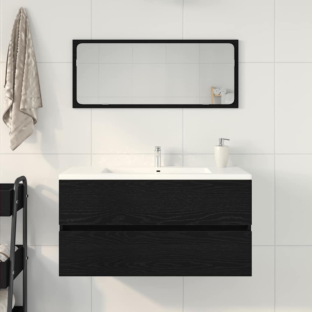 Sink Cabinet Black Oak 90x38,5x45 cm Engineered Wood