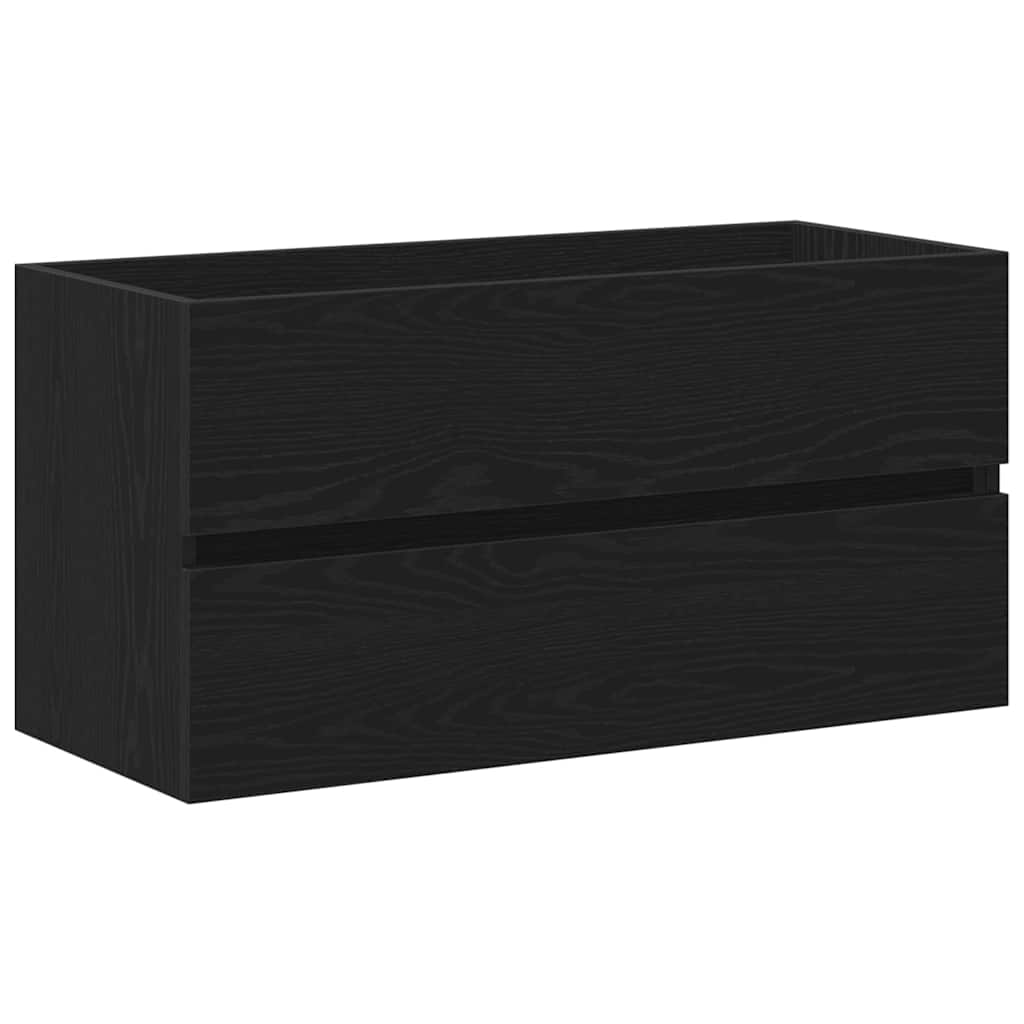 Sink Cabinet Black Oak 90x38,5x45 cm Engineered Wood
