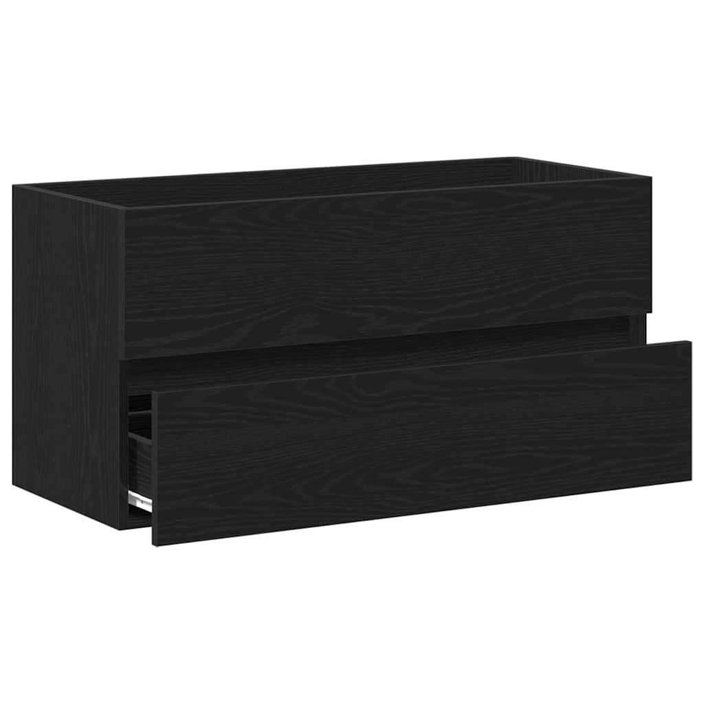 Sink Cabinet Black Oak 90x38,5x45 cm Engineered Wood