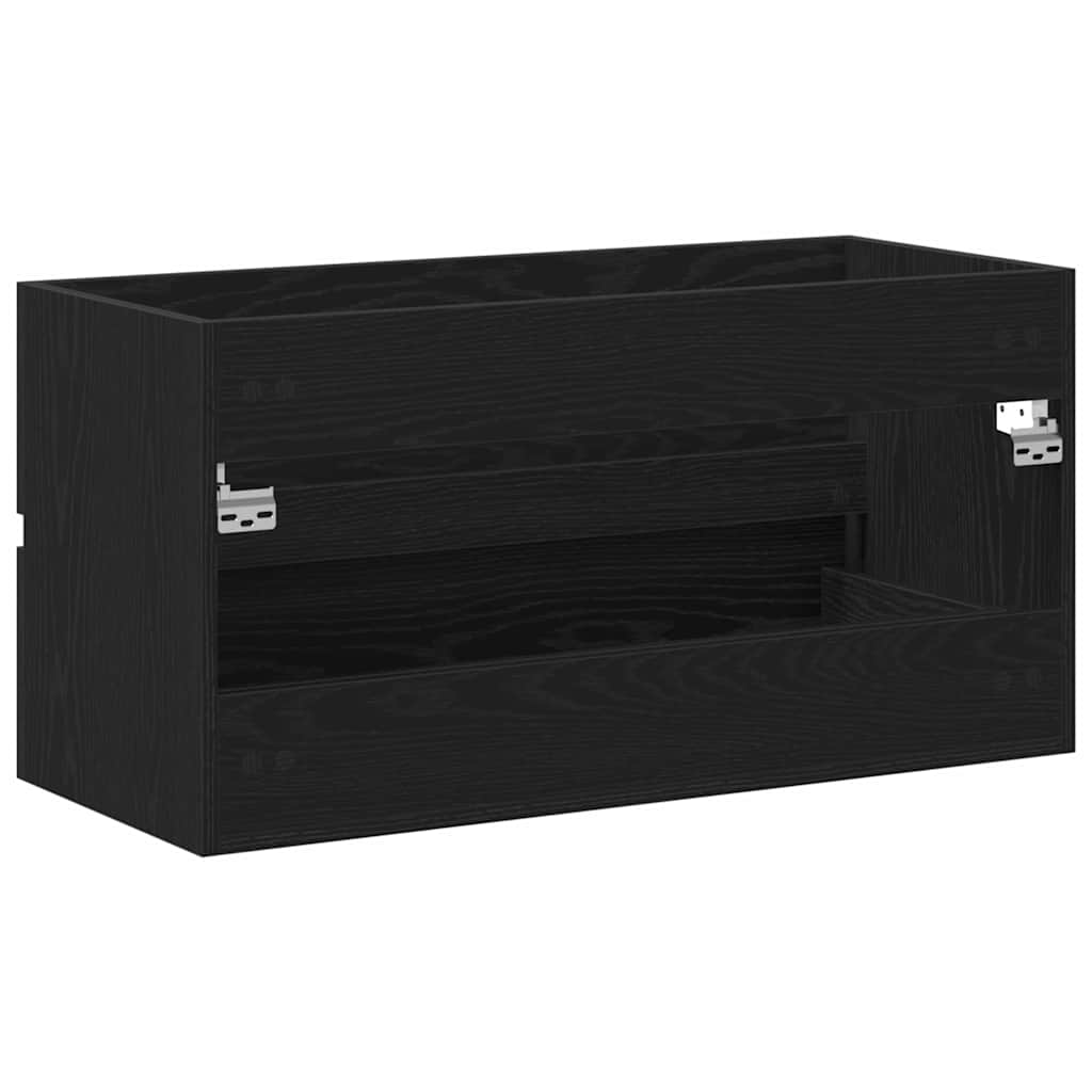 Sink Cabinet Black Oak 90x38,5x45 cm Engineered Wood