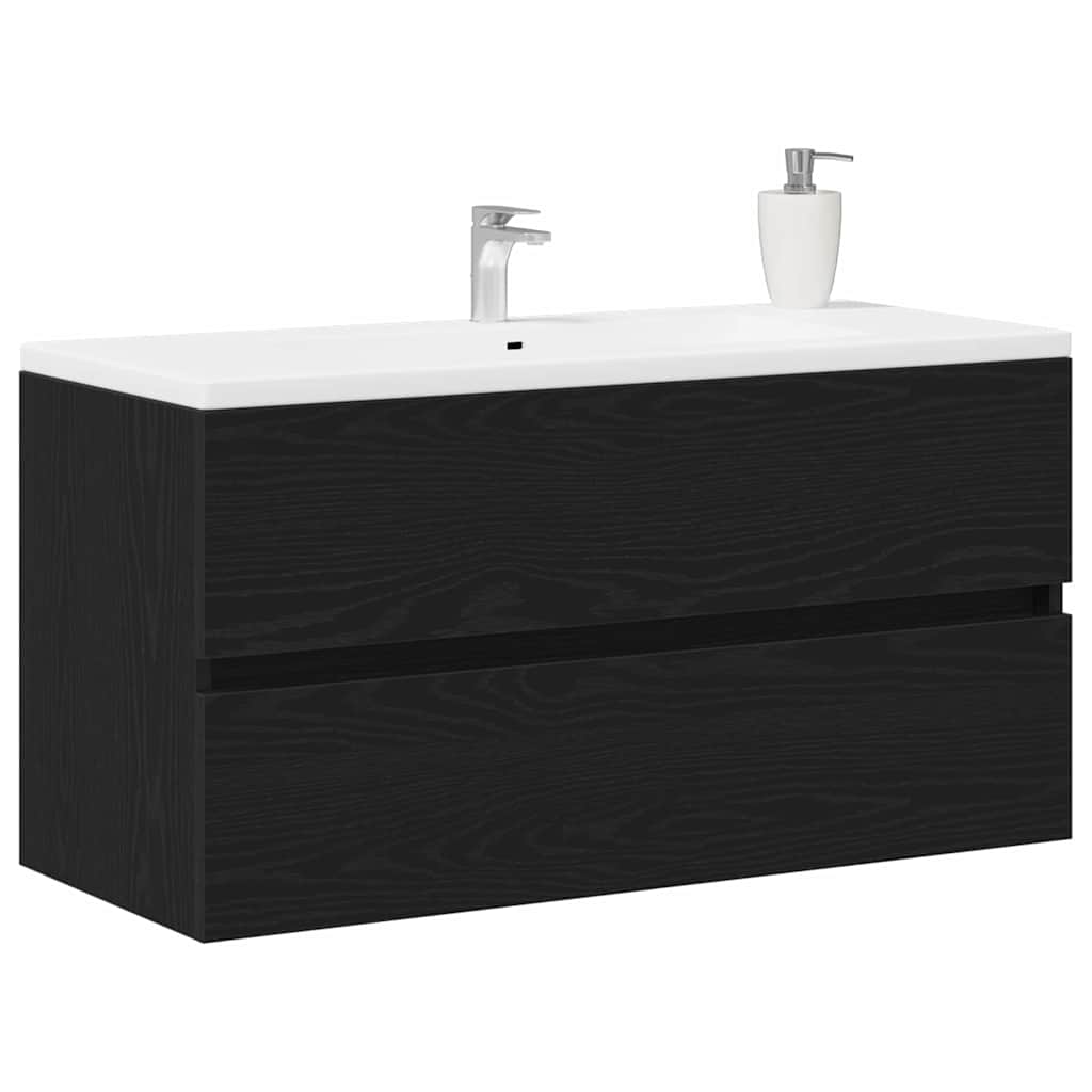 Sink Cabinet Black Oak 90x38,5x45 cm Engineered Wood