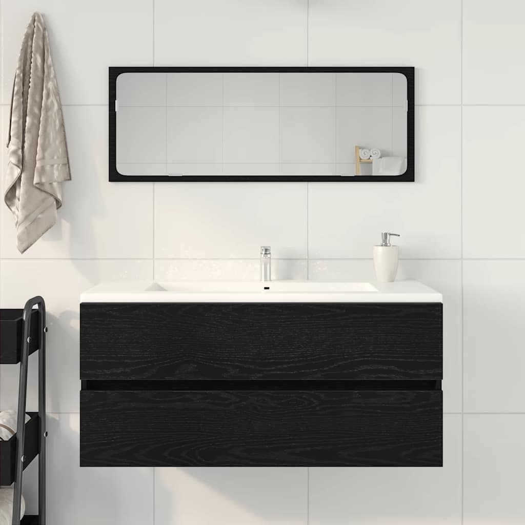 Sink Cabinet Black Oak 100x38,5x45 cm Engineered Wood
