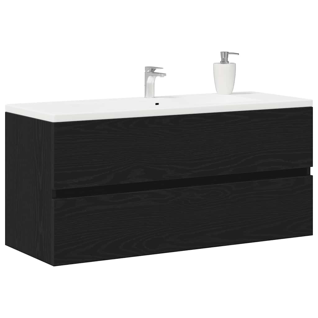 Sink Cabinet Black Oak 100x38,5x45 cm Engineered Wood