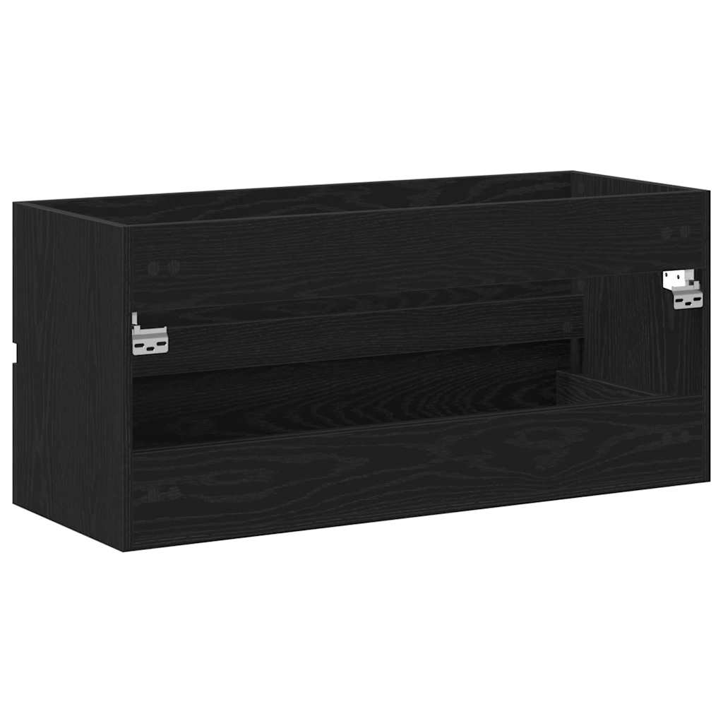 Sink Cabinet Black Oak 100x38,5x45 cm Engineered Wood