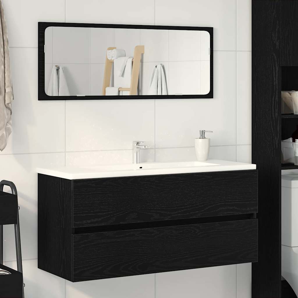 Sink Cabinet Black Oak 100x38,5x45 cm Engineered Wood