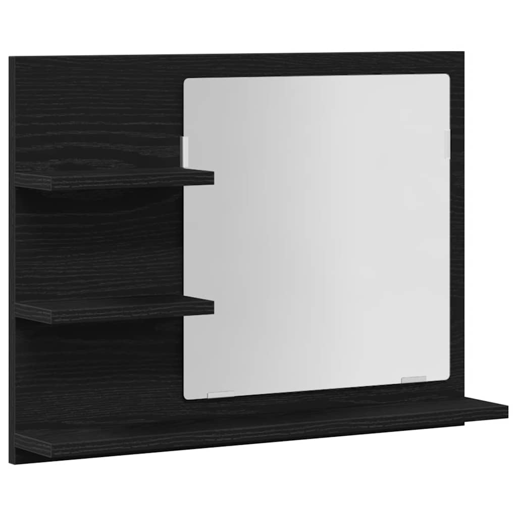 Bathroom Mirror Black Oak 60x10,5x45 cm Engineered Wood