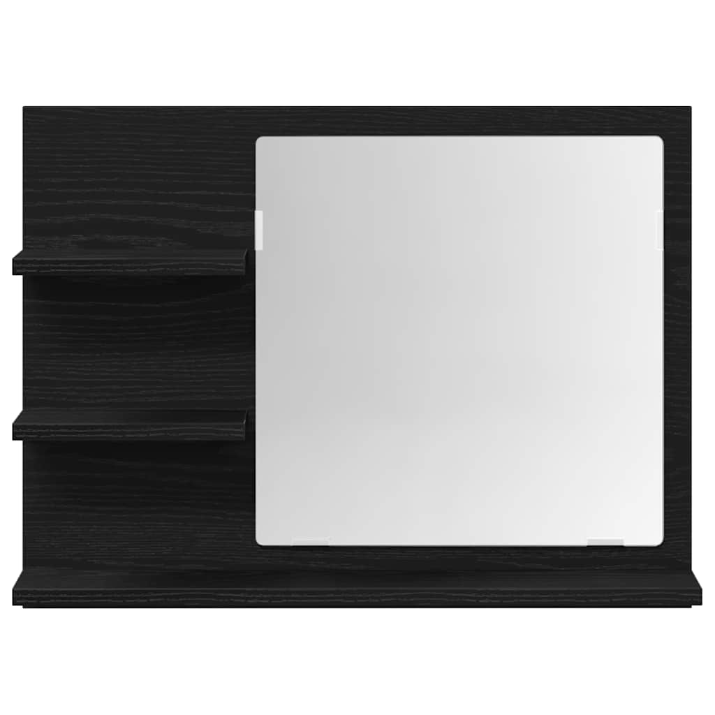 Bathroom Mirror Black Oak 60x10,5x45 cm Engineered Wood