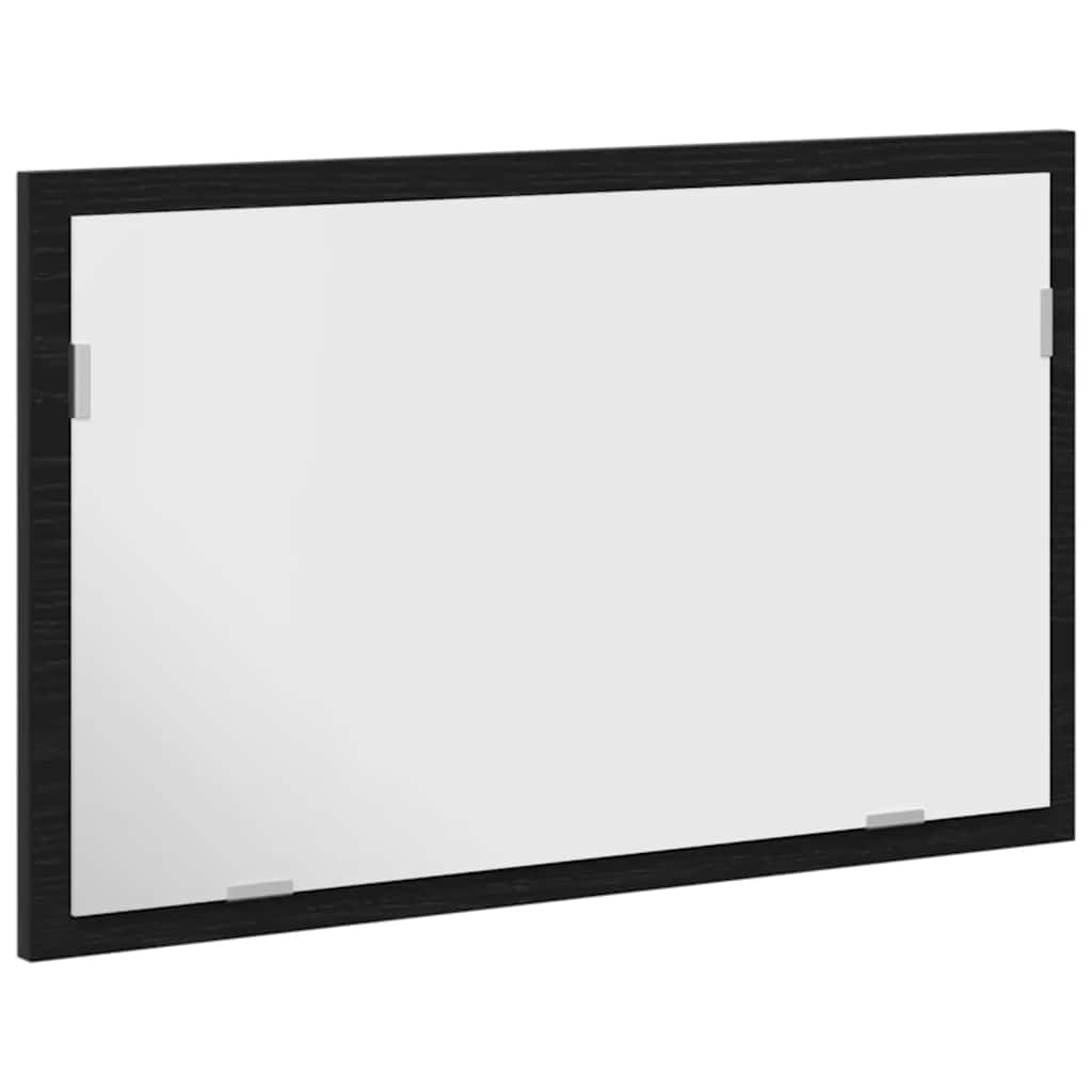 Bathroom Mirror with LED Lights Black Oak 60x8.5x37 cm