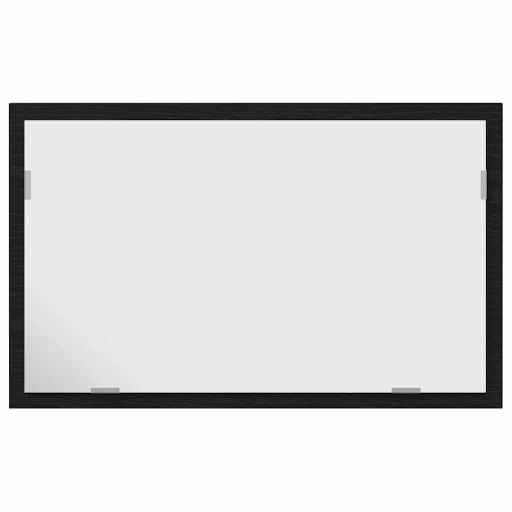 Bathroom Mirror with LED Lights Black Oak 60x8.5x37 cm