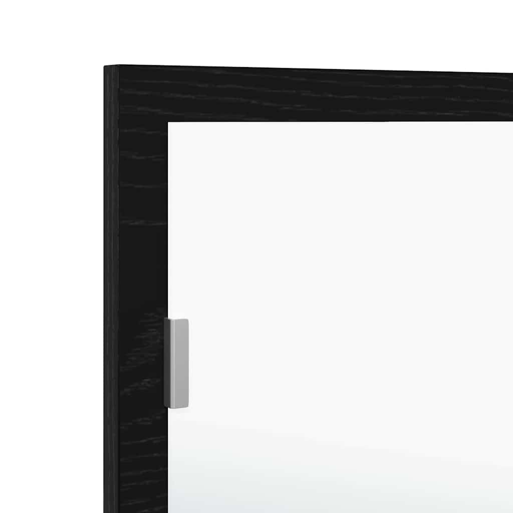 vidaXL LED Bathroom Mirror Black oak 100 x 8.5 x 37 cm Engineered Wood