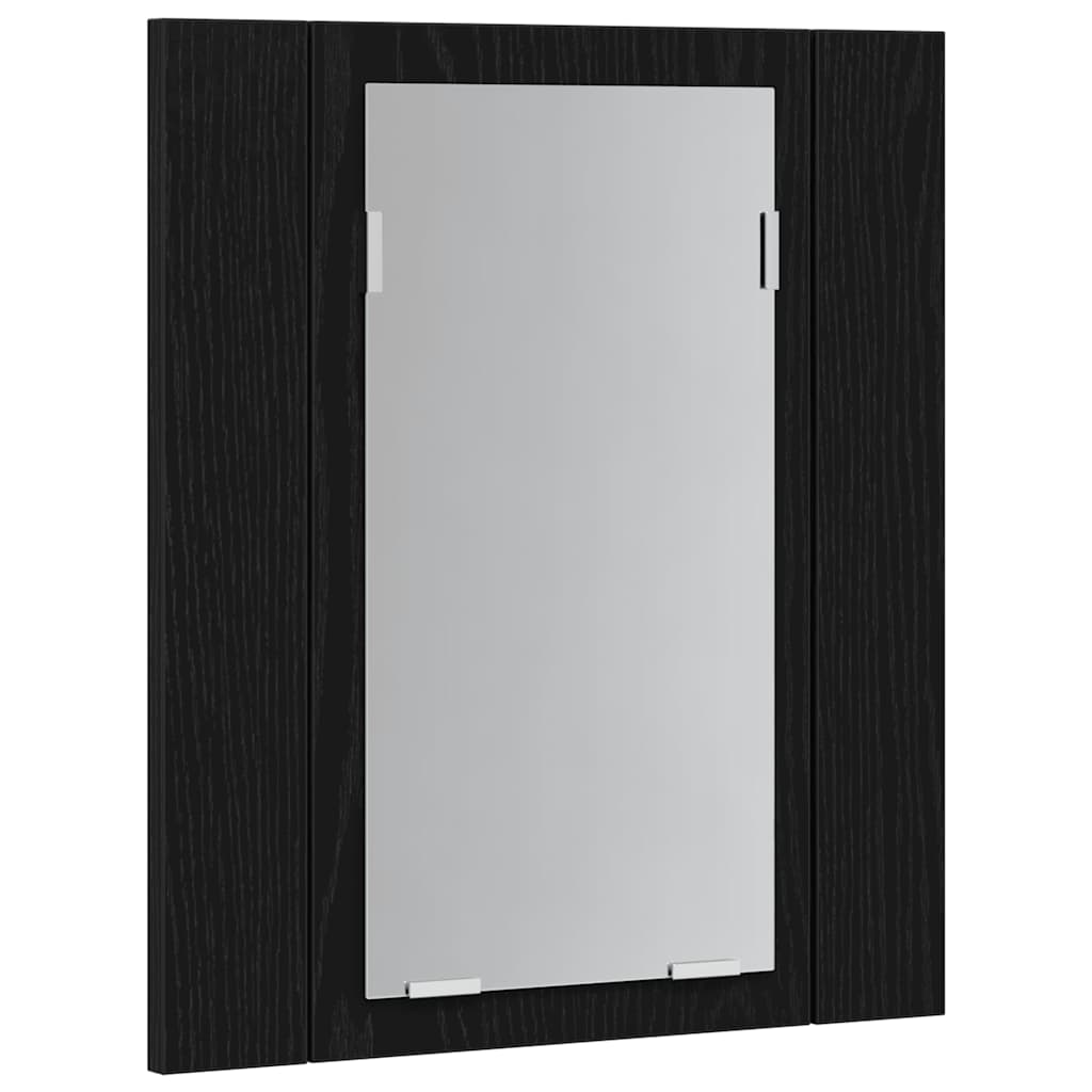 LED Bathroom Mirror Cabinet Black Oak 40x12x45 cm