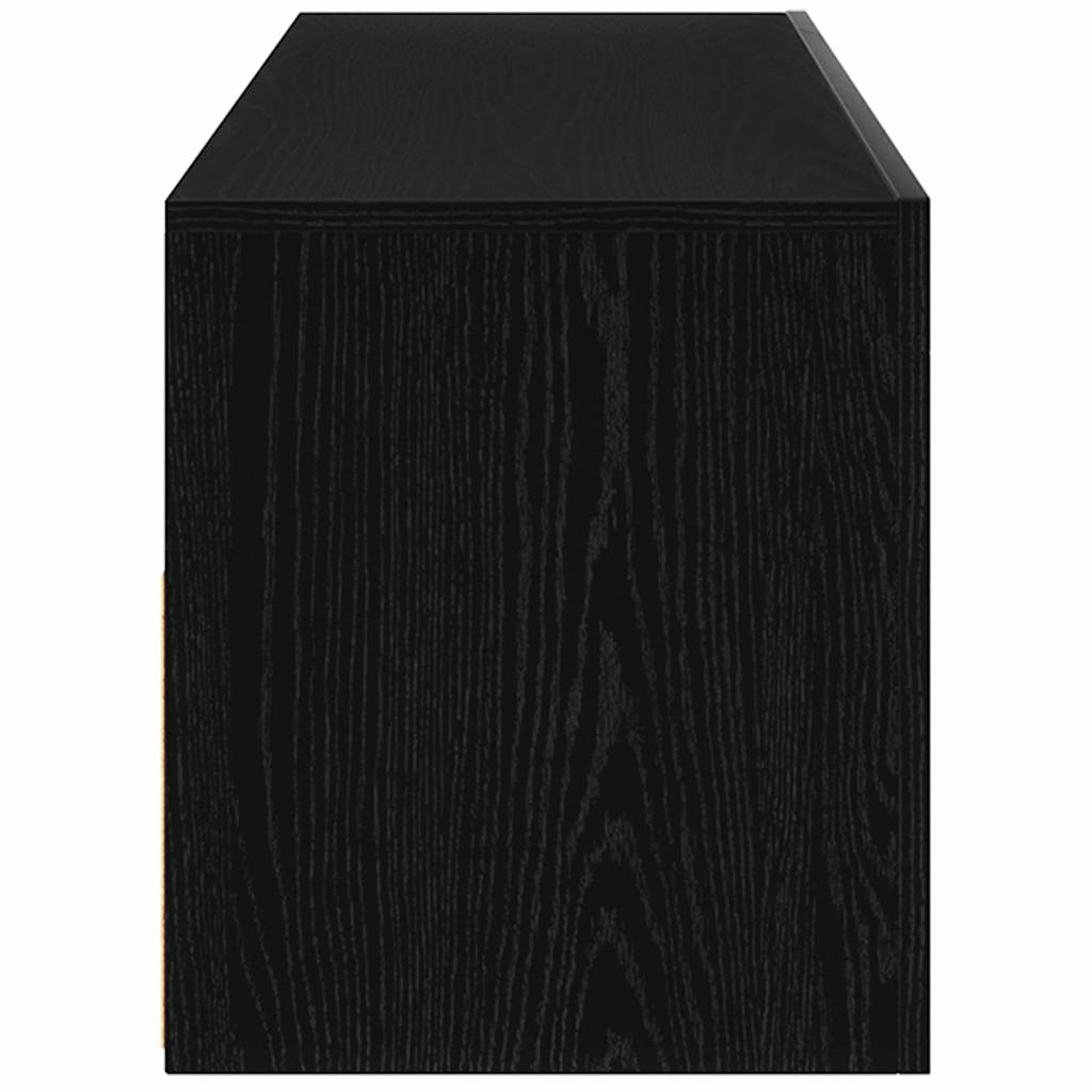 TV Cabinet with LED Black Oak 120 x 35 x 40 cm Engineered Wood