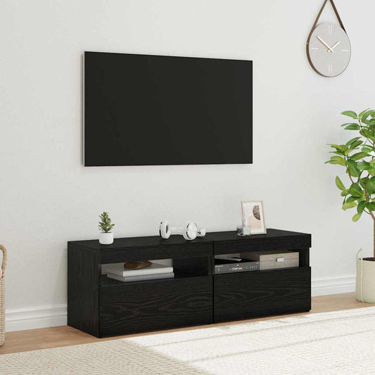 TV Cabinet 2 pcs Black Oak Engineered Wood