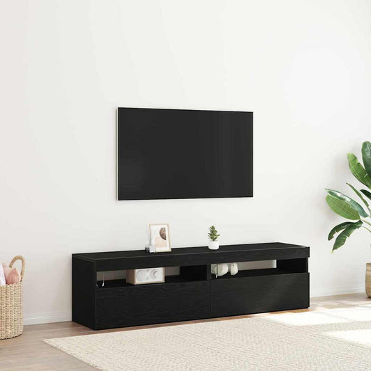 TV Cabinet 2 pcs Black Oak Engineered Wood