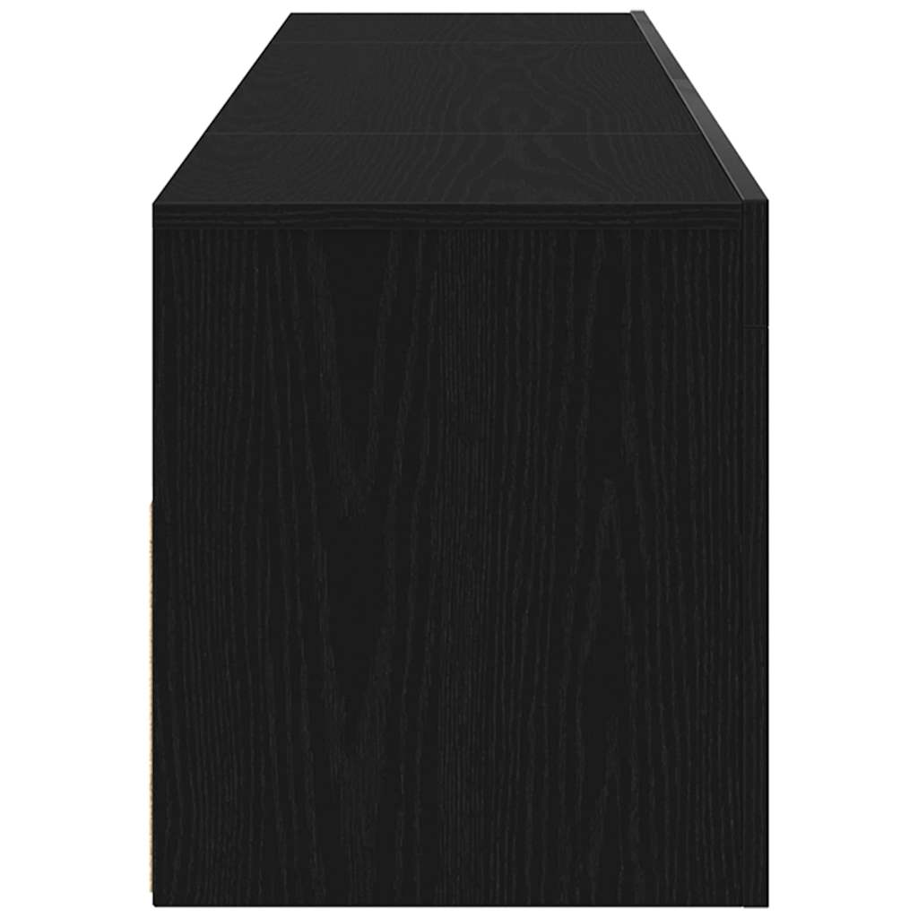 TV Cabinet with LED Black Oak 120 x 35 x 40 cm Engineered Wood