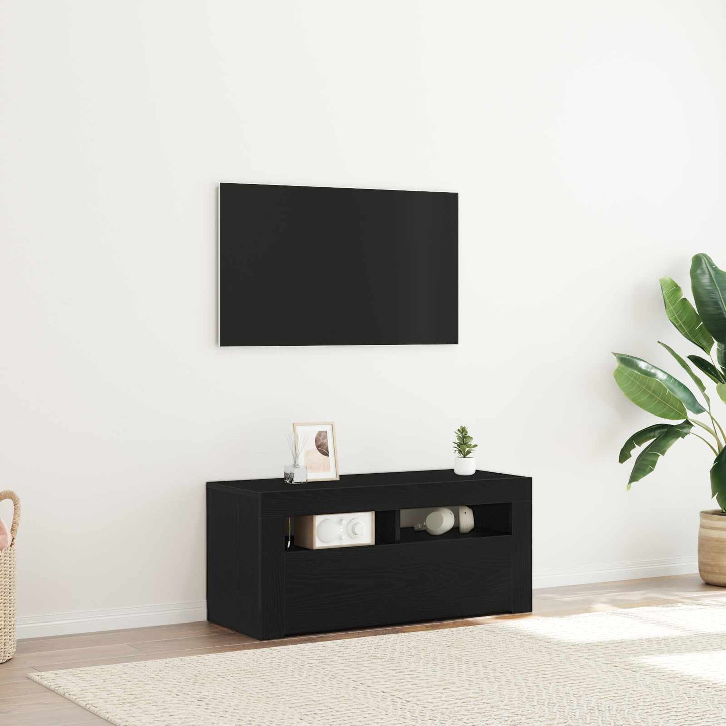 TV Cabinet Black Oak 90 x 35 x 40 cm Engineered Wood