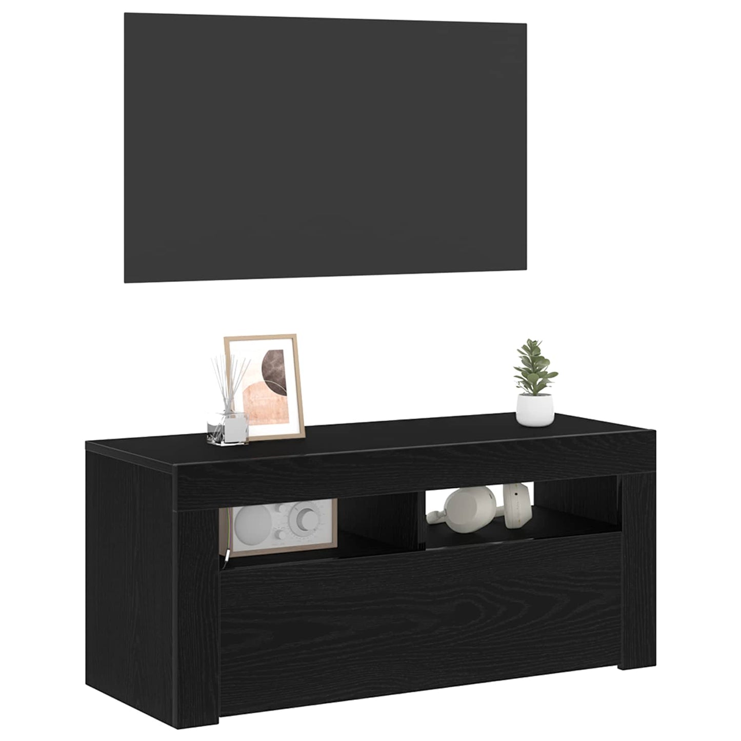 TV Cabinet Black Oak 90 x 35 x 40 cm Engineered Wood