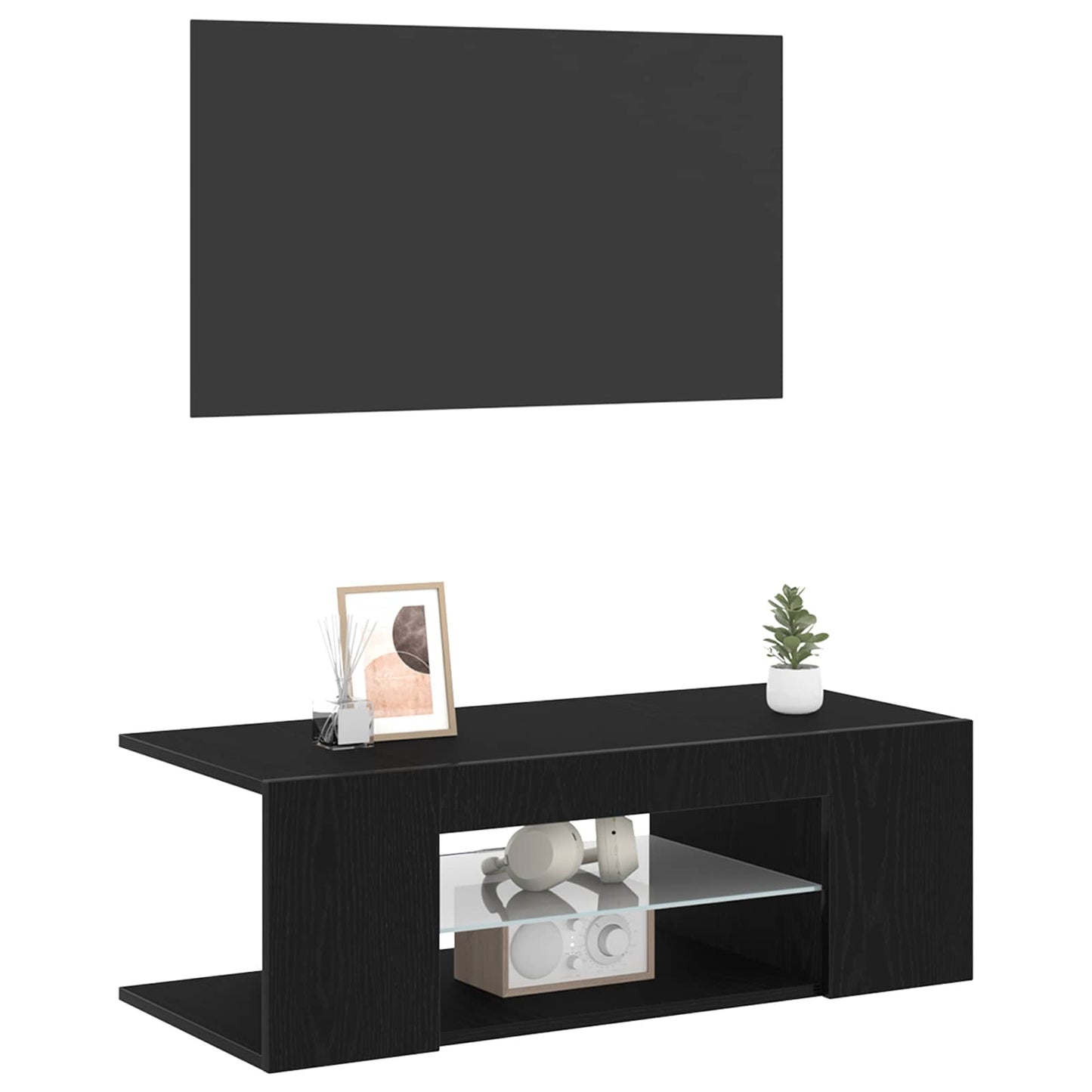 TV Cabinet Black Oak 90 x 39 x 30 cm Engineered Wood