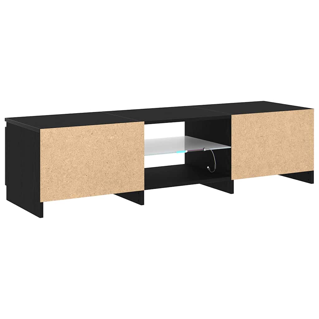 TV Cabinet Black Oak 140 x 38.5 x 36 cm Engineered Wood