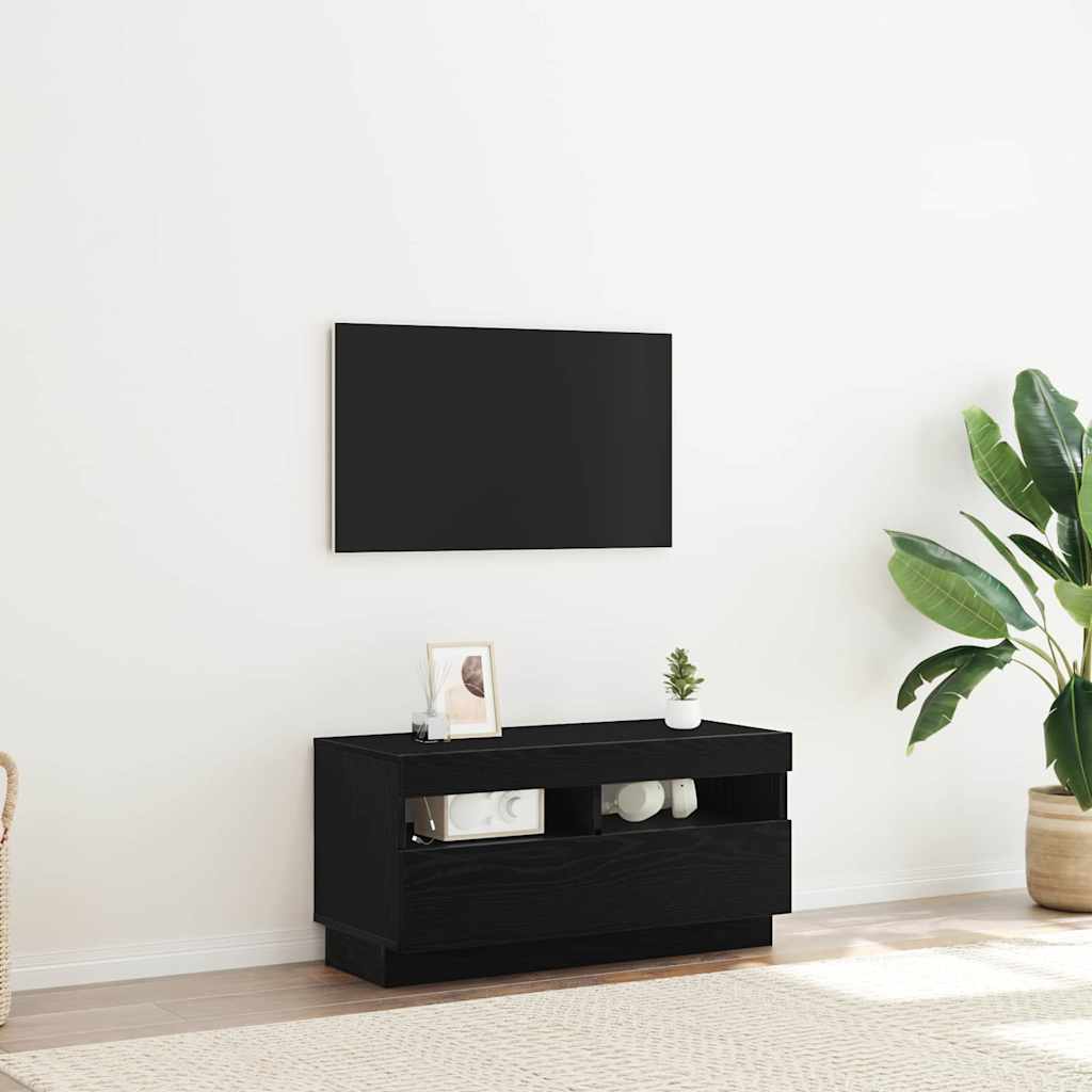 TV Cabinet Black Oak 80 x 35 x 40 cm Engineered Wood