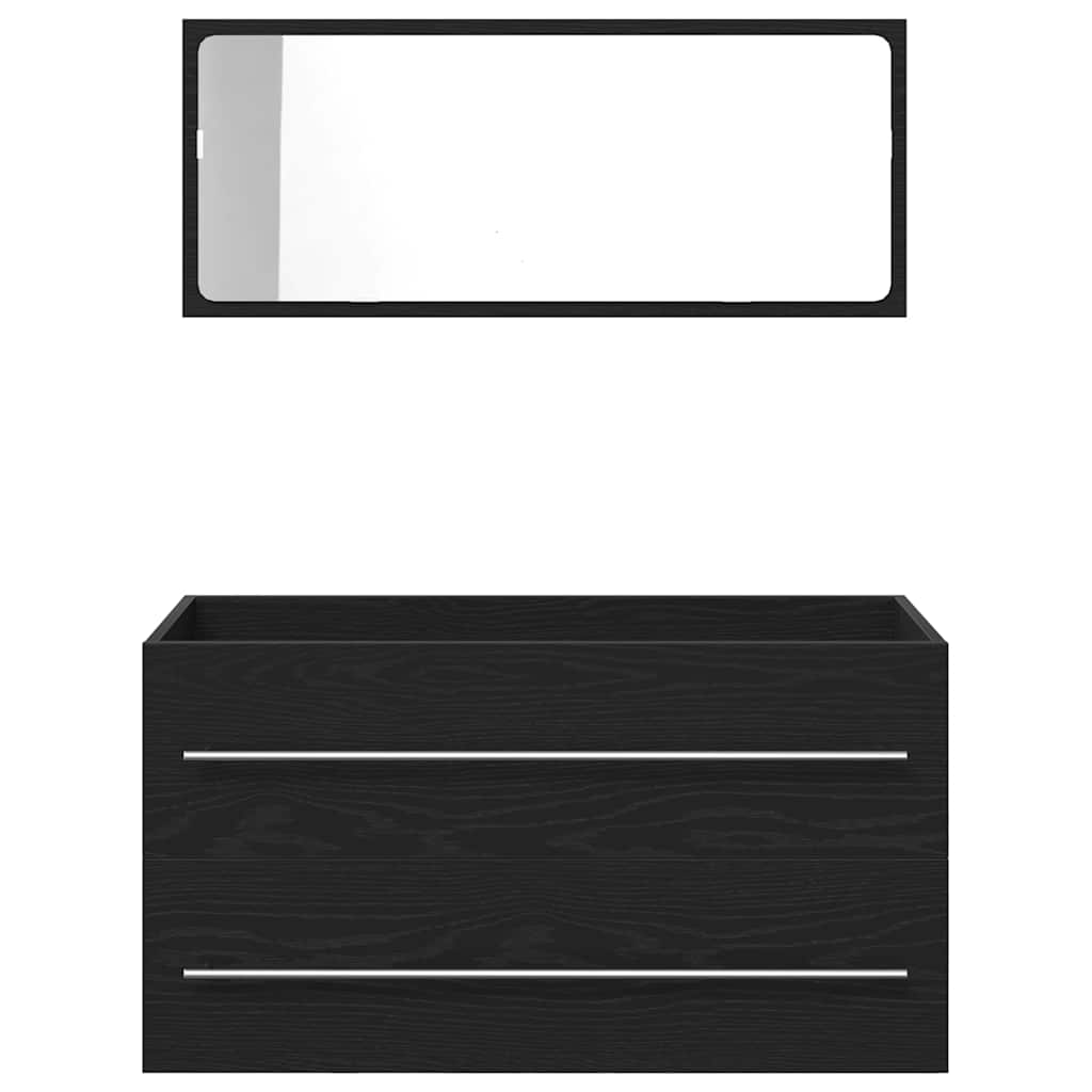 Sink Cabinet Black Oak 90 x 45 x 1.5 cm Engineered Wood