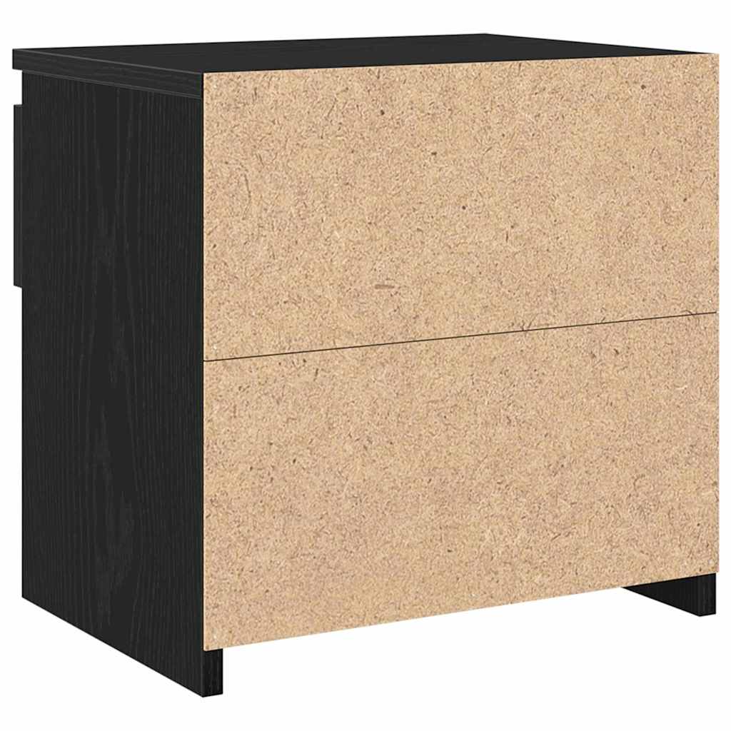 Bedside Cabinet 2 pcs Black Oak 40 x 30 x 39 cm Engineered Wood