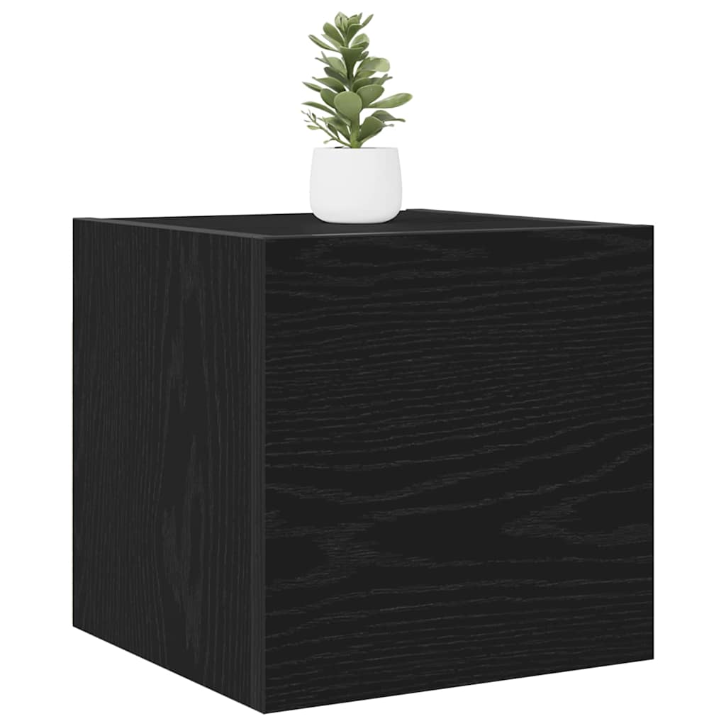 Wall Mounted TV Cabinet Black Oak 30.5 x 30 x 30 cm