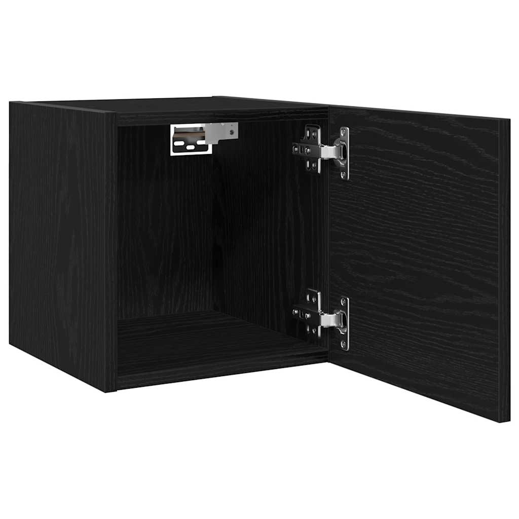 Wall Mounted TV Cabinet 2 pcs Black Oak 30.5 x 30 x 30 cm