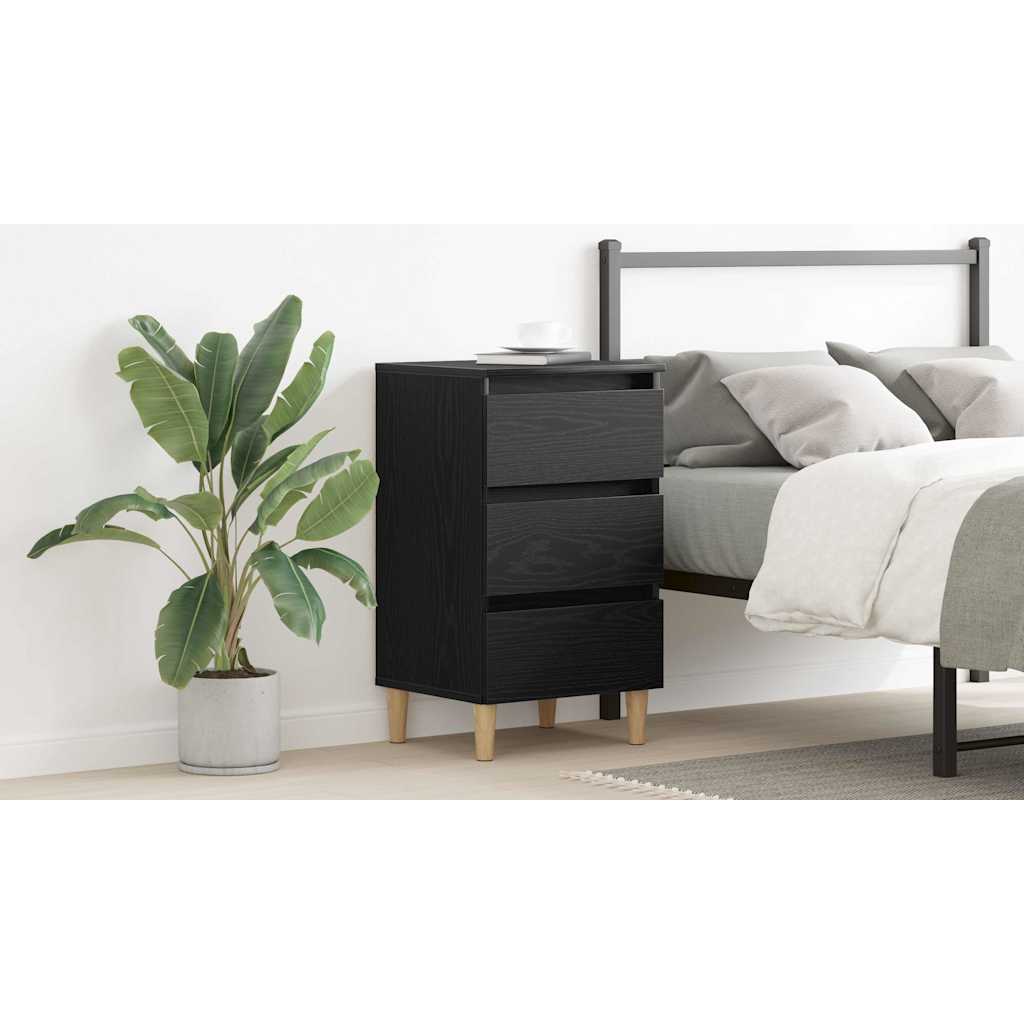 Bedside Cabinet Black Oak 40 x 35 x 69 cm Engineered Wood