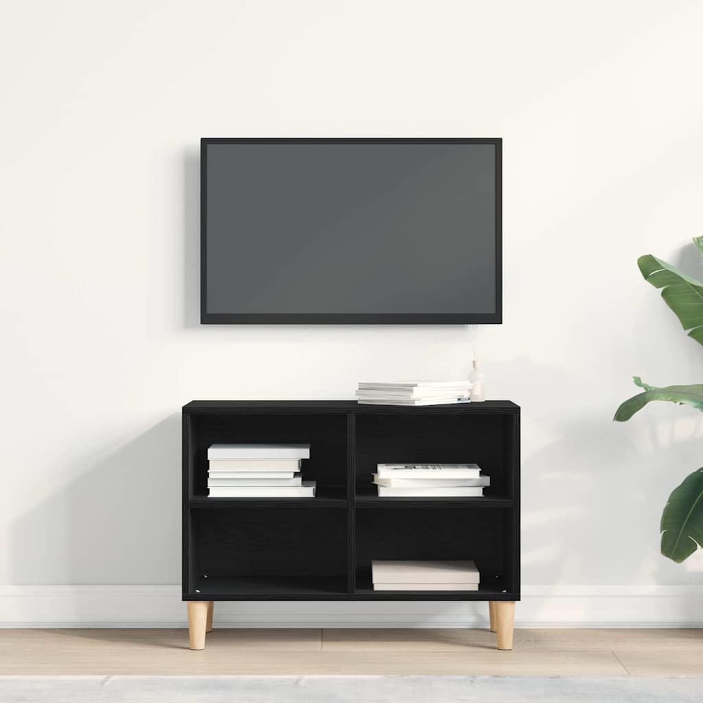 TV Cabinet 69.5 x 30 x 50 cm Black Oak Engineered Wood