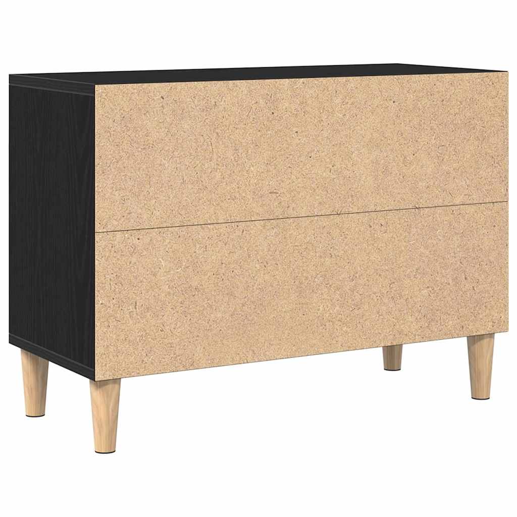 TV Cabinet 69.5 x 30 x 50 cm Black Oak Engineered Wood
