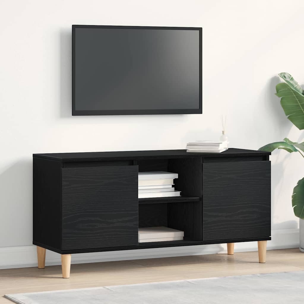 TV Cabinet Black Oak 102 x 35 x 50 cm Engineered Wood