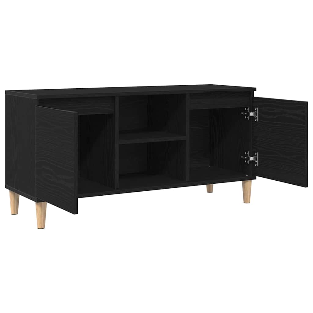 TV Cabinet 102 x 35 x 50 cm Black Oak Engineered Wood