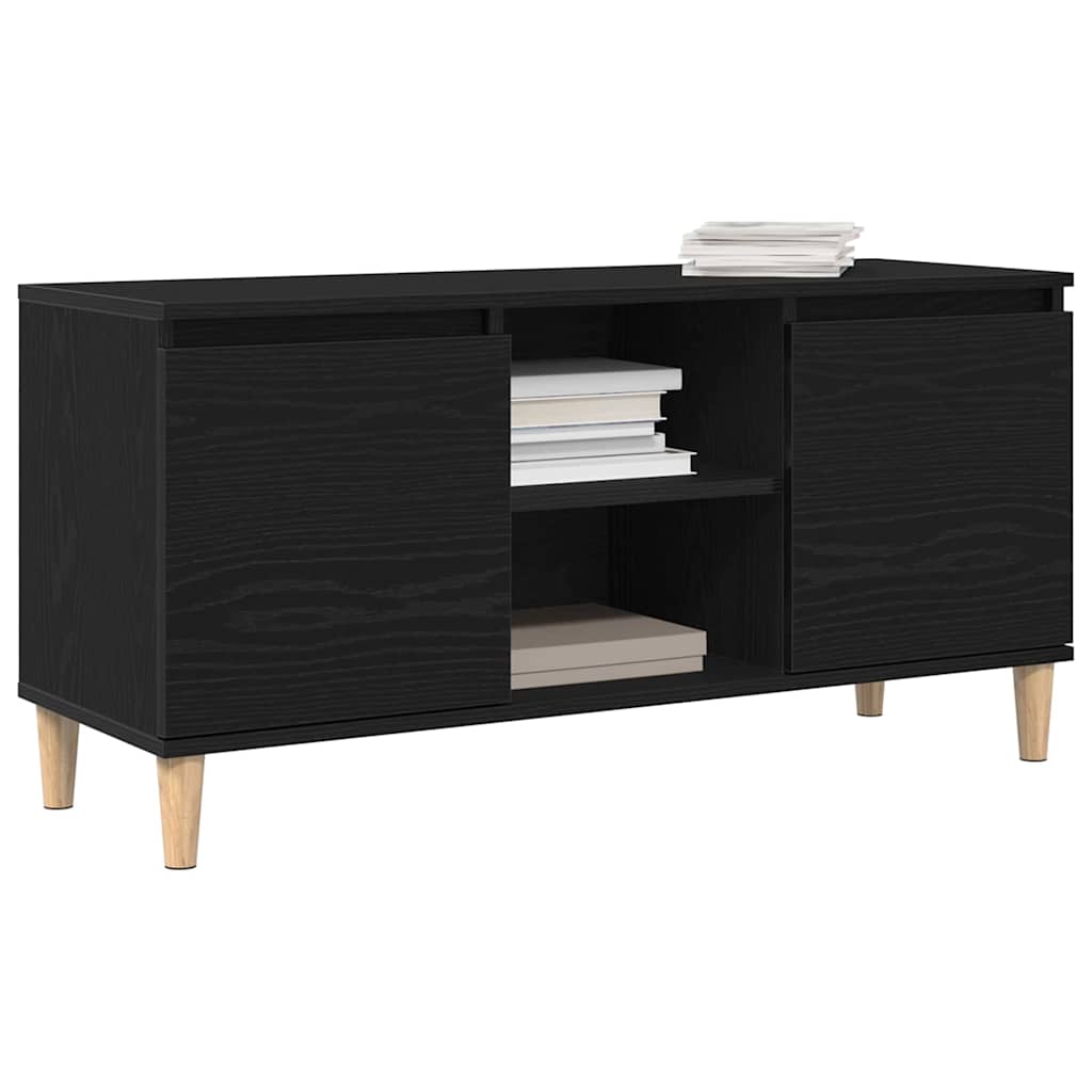 TV Cabinet Black Oak 102 x 35 x 50 cm Engineered Wood