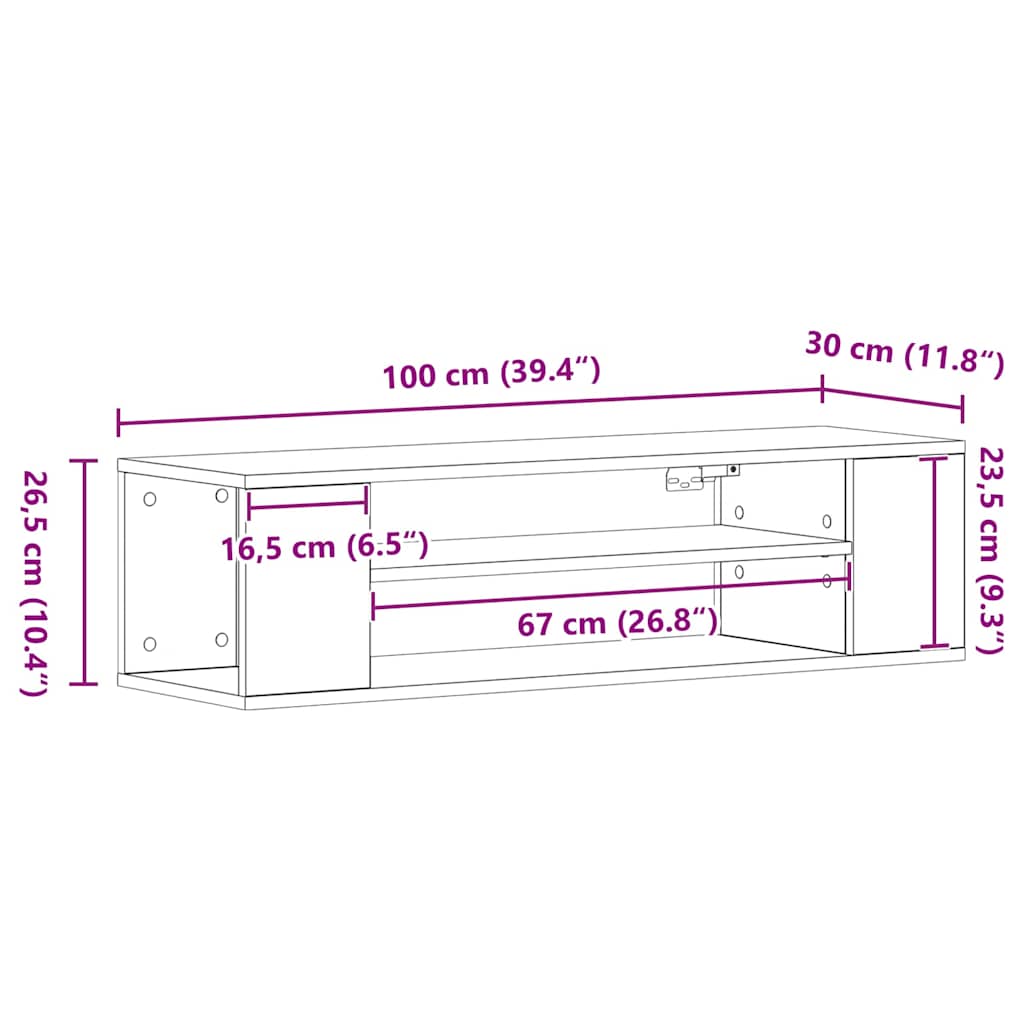 TV Cabinet Artisian oak 100 x 30 x 26.5 cm Engineered Wood