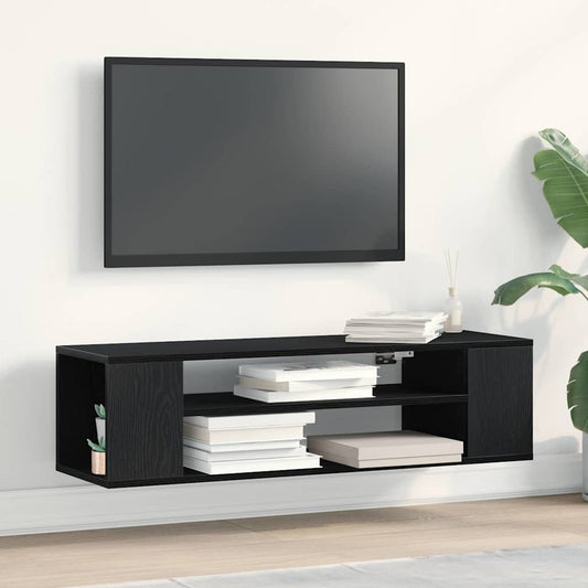 TV Cabinet 100 x 30 x 26.5 cm Black Oak Engineered Wood