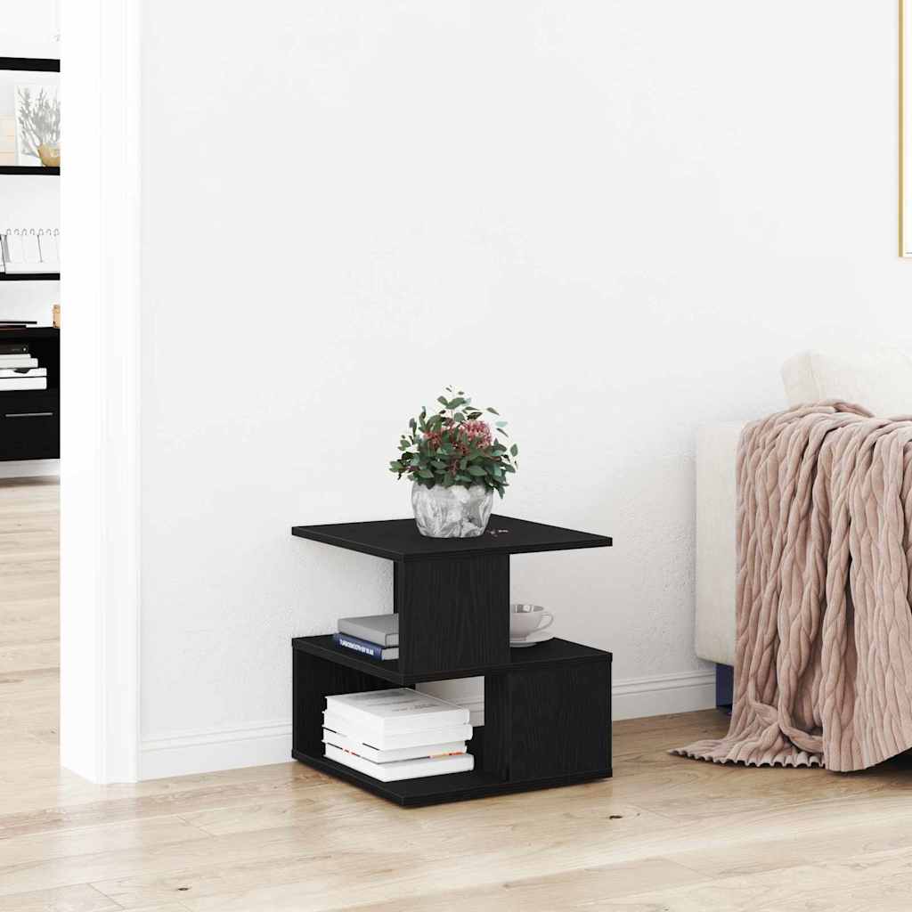 Side Table Black Oak 40 x 40 x 40 cm Engineered Wood