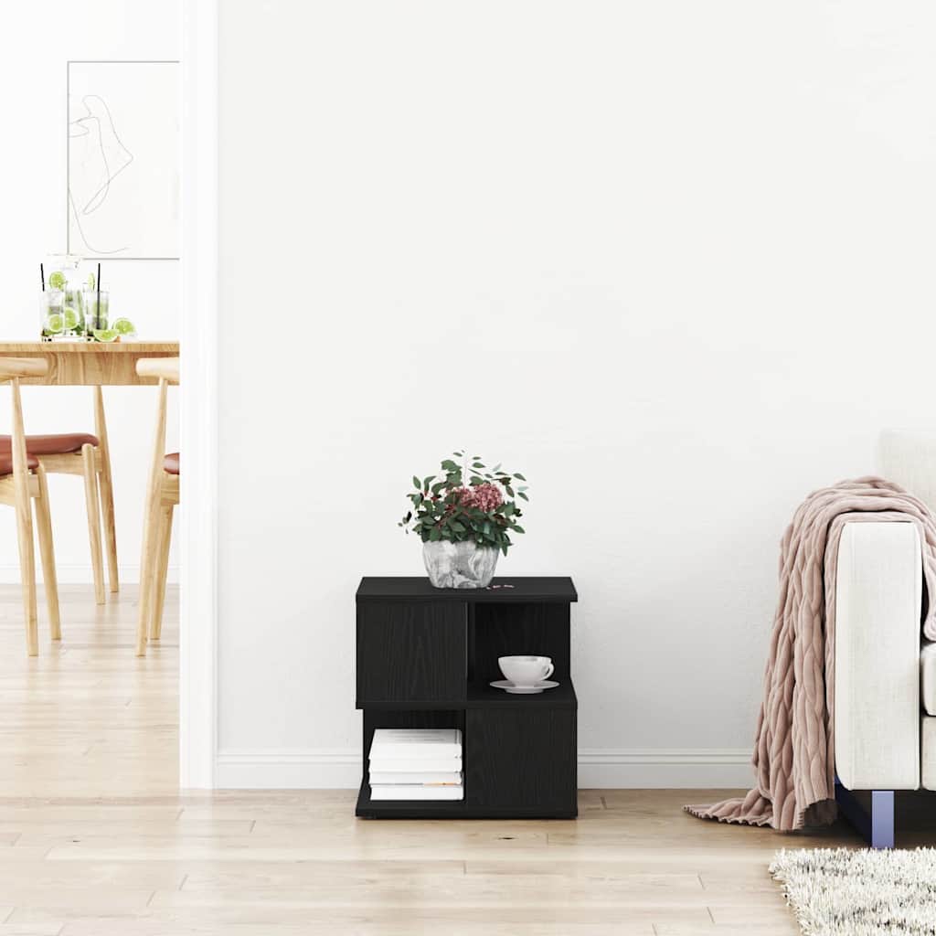 Side Table Black Oak 40 x 40 x 40 cm Engineered Wood