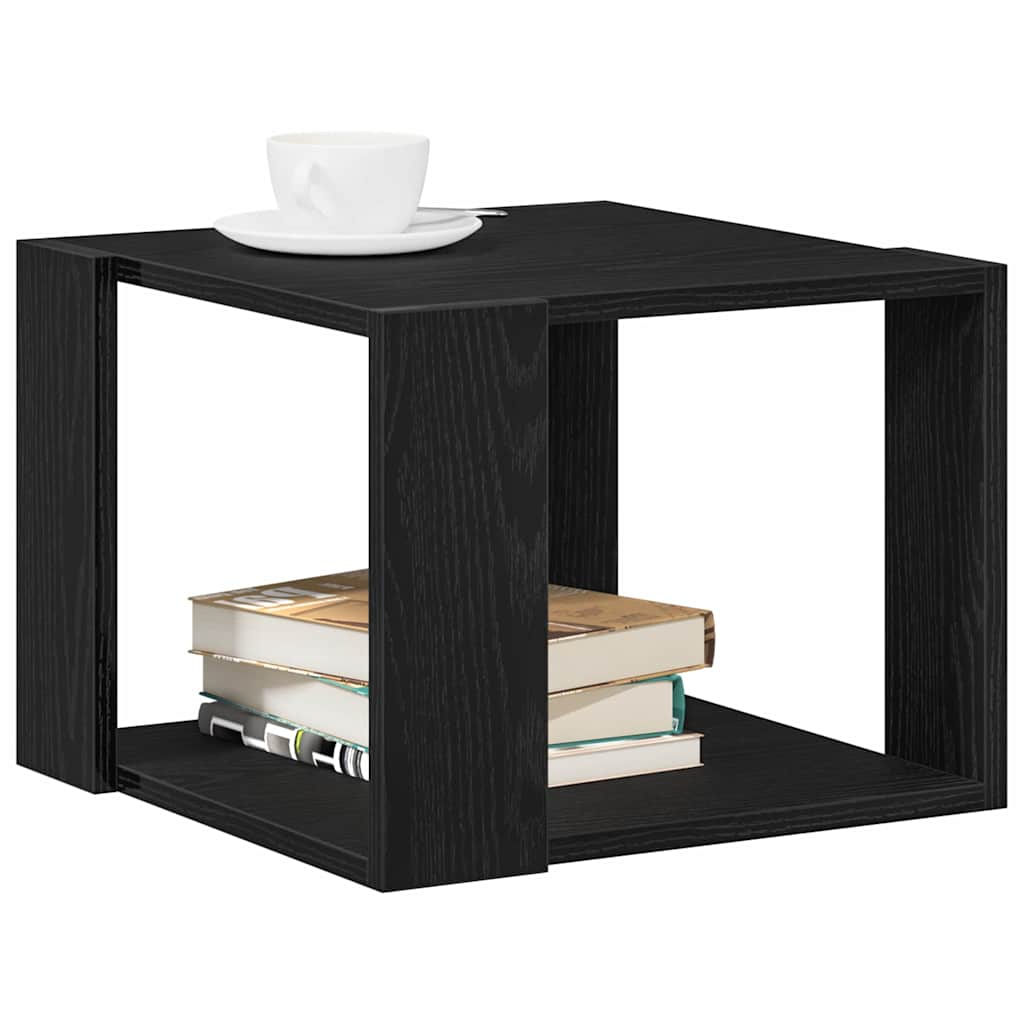 Coffee Table Black Oak 40 x 40 x 30 cm Engineered Wood