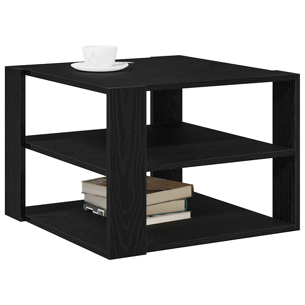 Coffee Table Black Oak 58 x 58 x 40 cm Engineered Wood