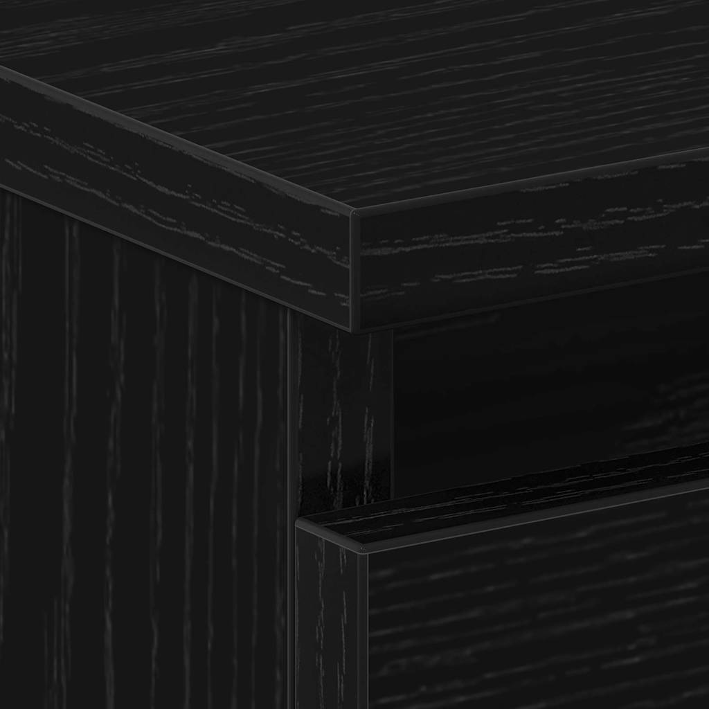 Bedside Cabinet Black Oak 50 x 40 x 43.5 cm Engineered Wood