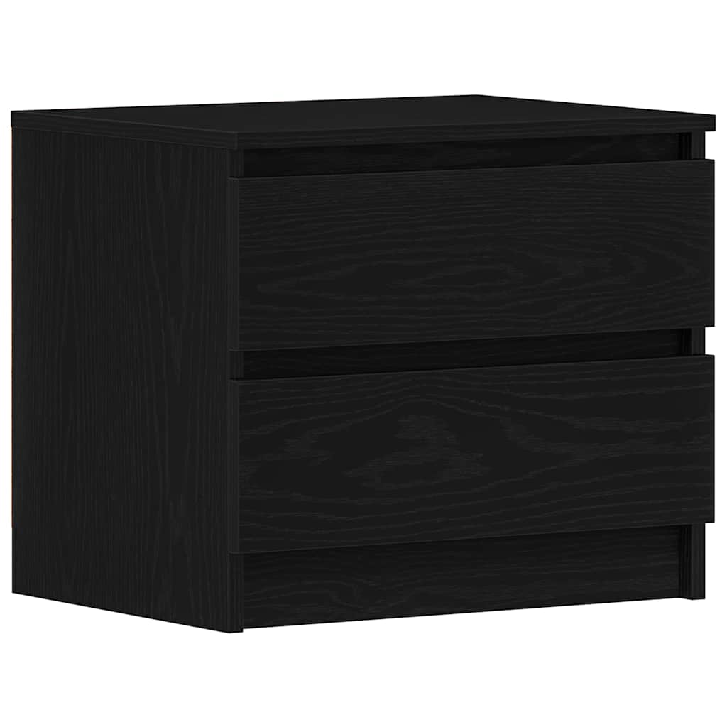 Bedside Cabinet with Drawer 2 pcs Black Oak 50 x 40 x 43.5 cm
