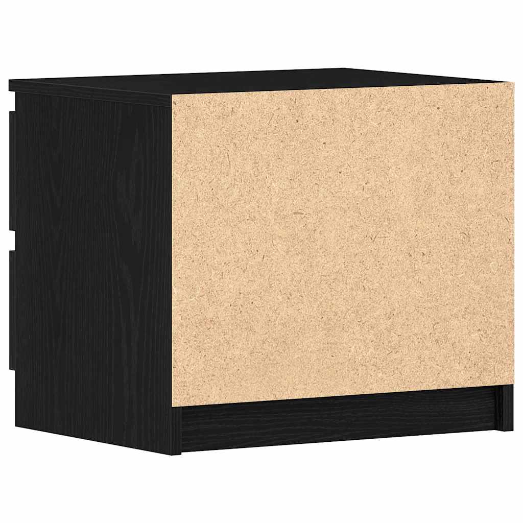 Bedside Cabinet with Drawer 2 pcs Black Oak 50 x 40 x 43.5 cm