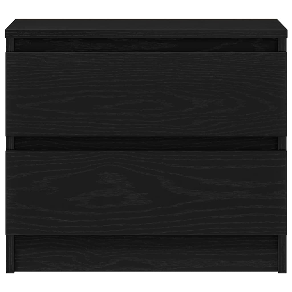 Bedside Cabinet with Drawer 2 pcs Black Oak 50 x 40 x 43.5 cm