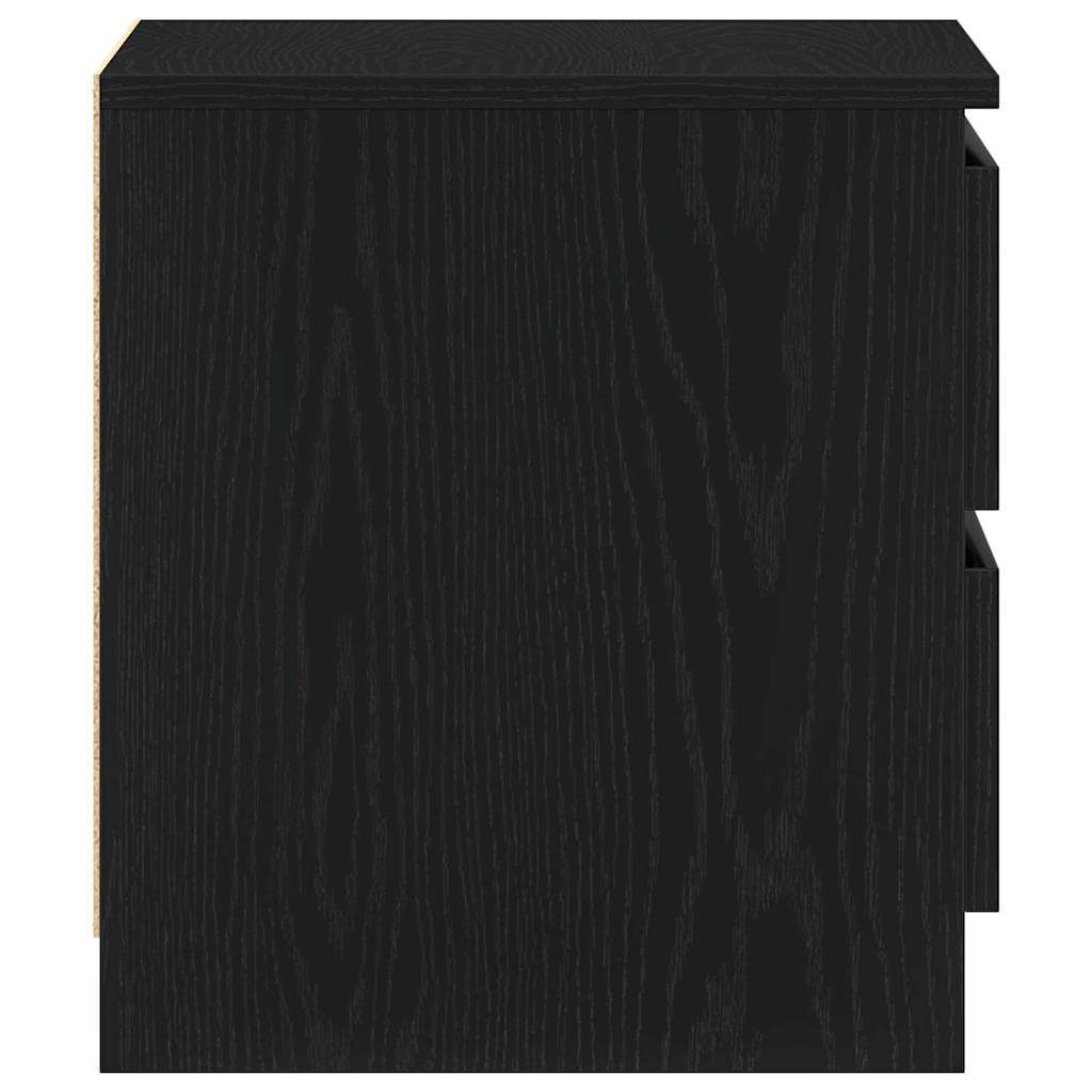 Bedside Cabinet with Drawer 2 pcs Black Oak 50 x 40 x 43.5 cm