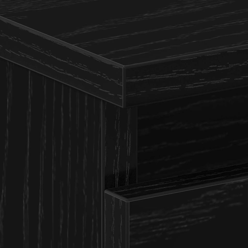 Bedside Cabinet with Drawer 2 pcs Black Oak 40 x 35 x 62.5 cm
