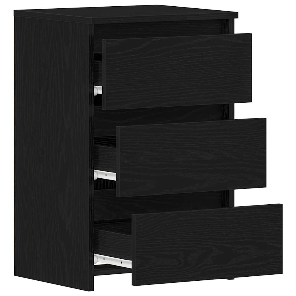 Bedside Cabinet with Drawer 2 pcs Black Oak 40 x 35 x 62.5 cm